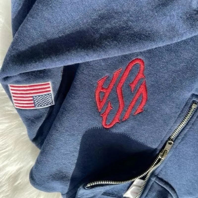 Mens Fashion Quarter Zip - Sweat-shirt à col zippé Y2K bleu