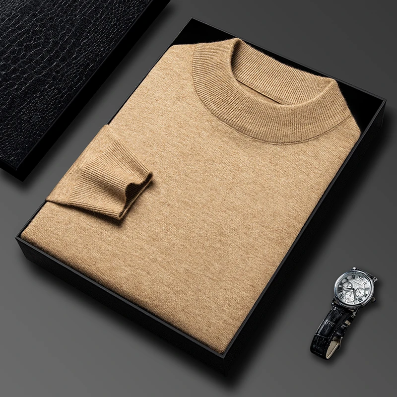 Turtleneck Sweater Men - Pull en tricot demi-col roulé pour