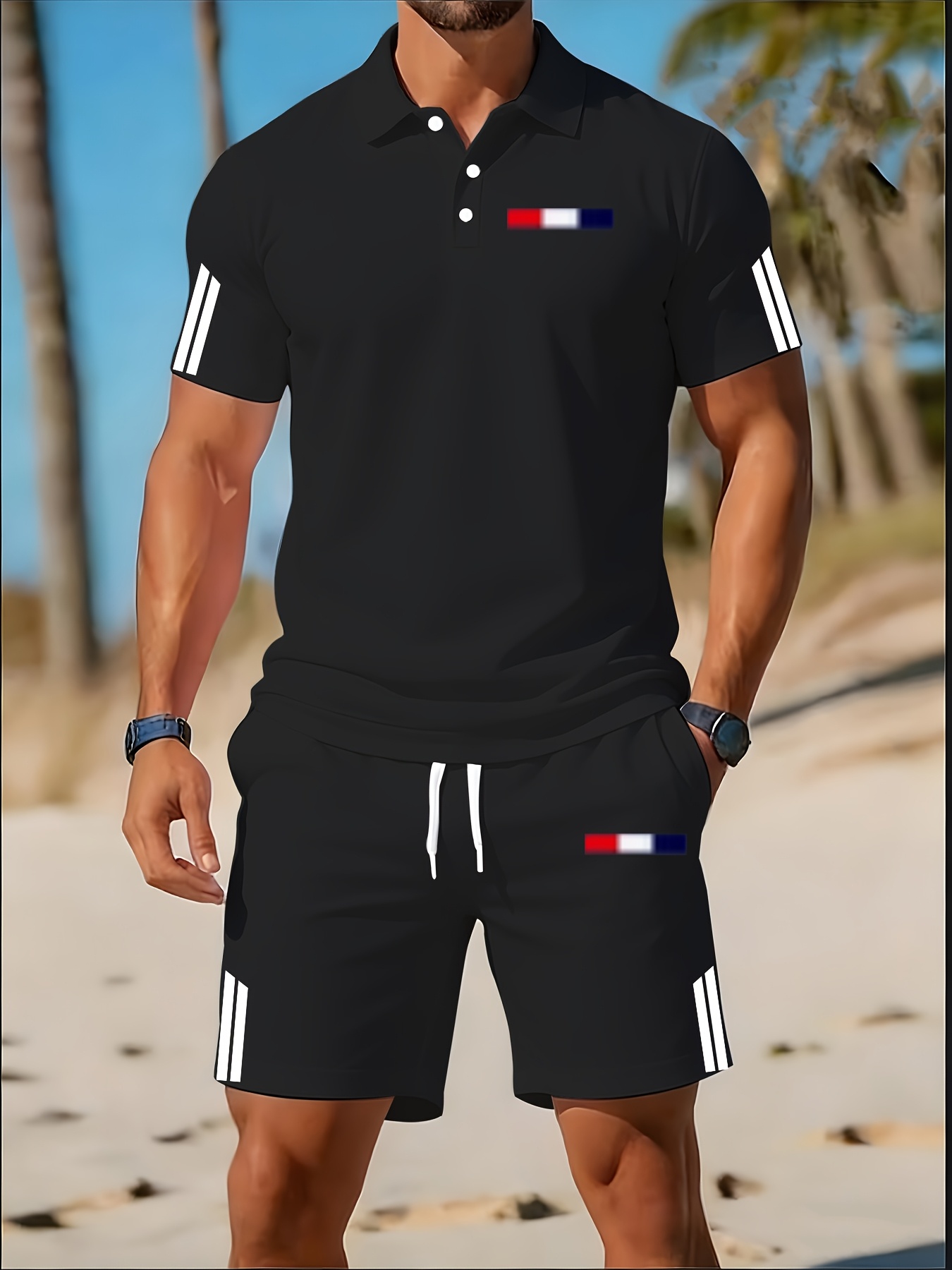 Men'S Fashion Polo Shirt - Ensemble de polos pour hommes été