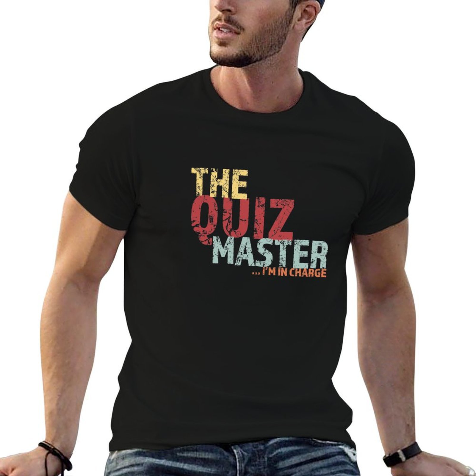 Men'S Fashion Quiz - T-shirt d'équipe de pub quiz, décontracté,