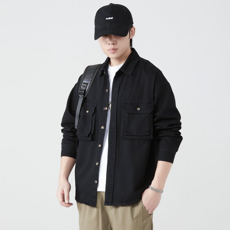 Jacket Mens Fashion - Chemises d'outillage en pur coton pour