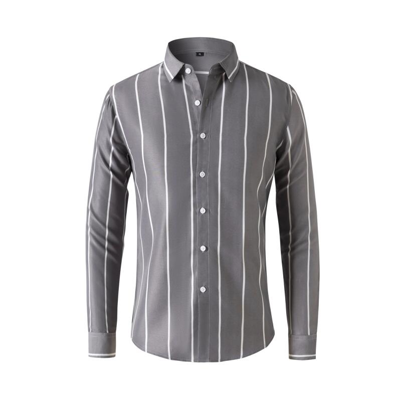 Men'S Fashion Formal - Chemise habillée rayée pour homme, manches