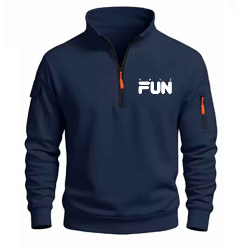 Mens Fashion Quarter Zip - Sweat-shirt homme à fermeture éclair sur