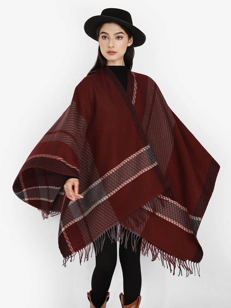 Mens Fashion Poncho - Hiver femmes hommes écharpe couches Poncho