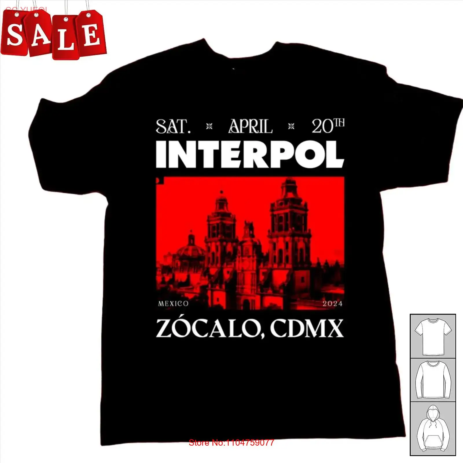 Mens Fashion Mexico - T-shirt vintage Hot Interpol Mexico Zocalo
