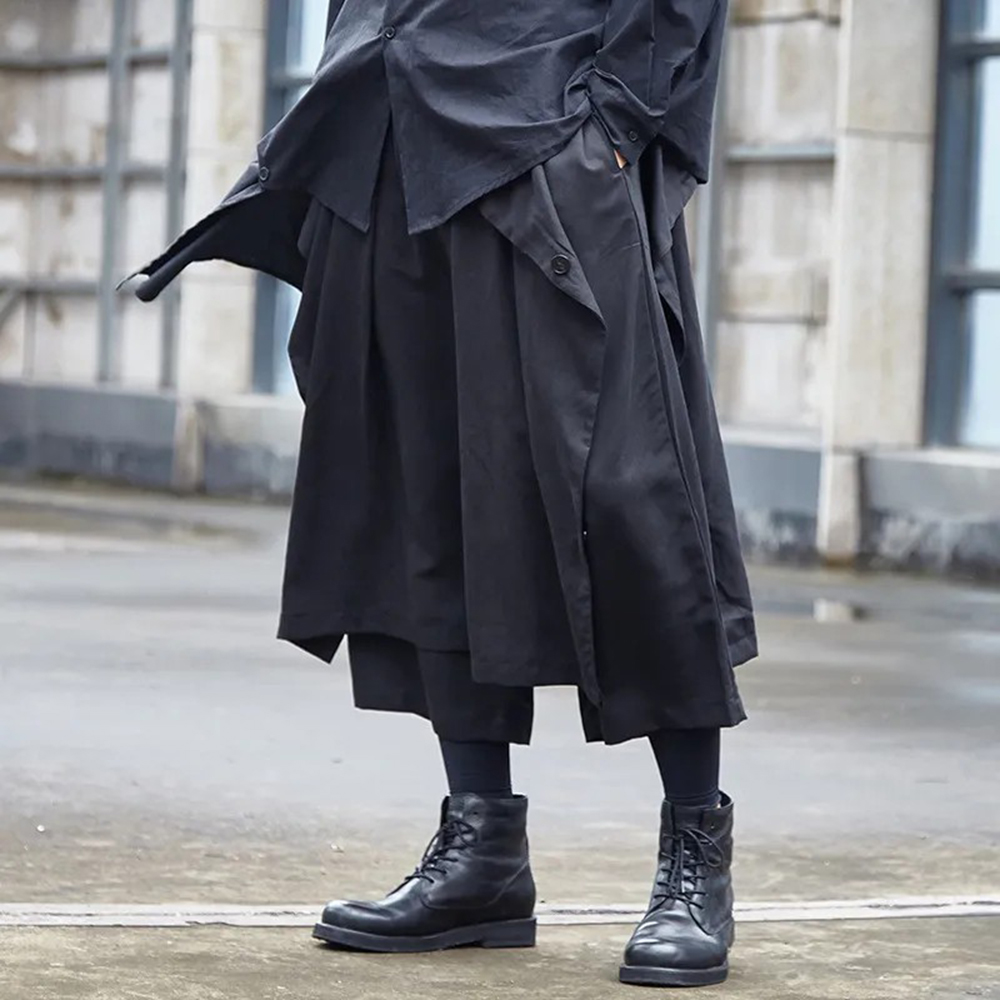 Mens Fashion Trends 2026 - Pantalon Gothique Sombre Y2K à Boutons