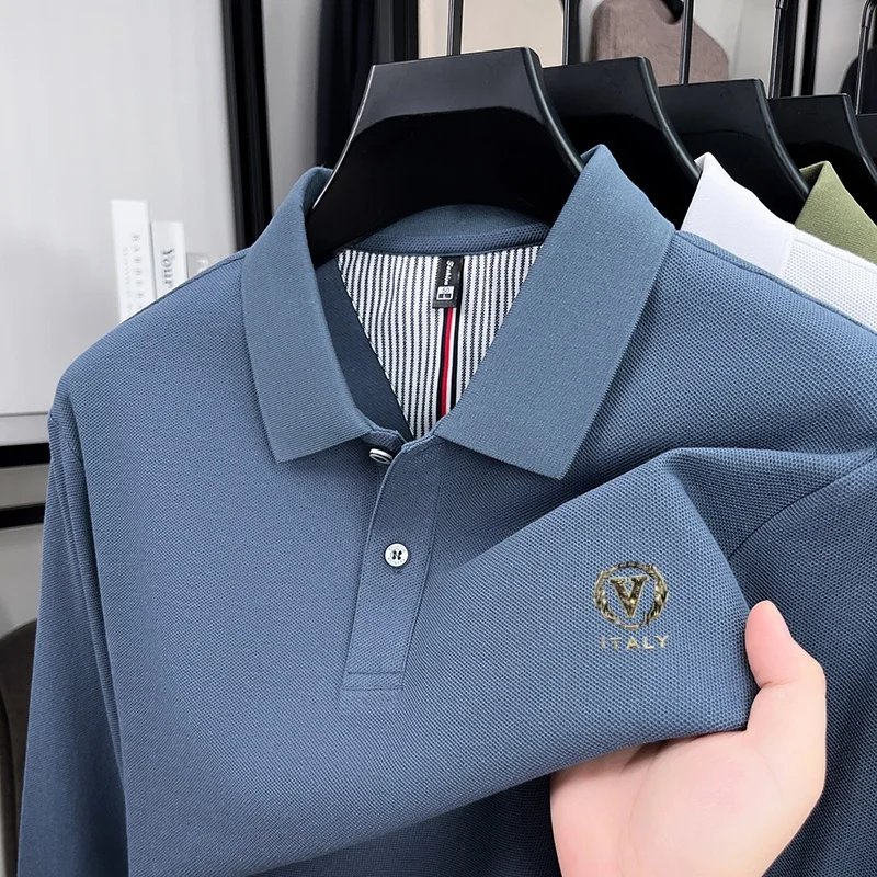 Men'S Fashion Polo Shirt - Polo à manches longues pour homme