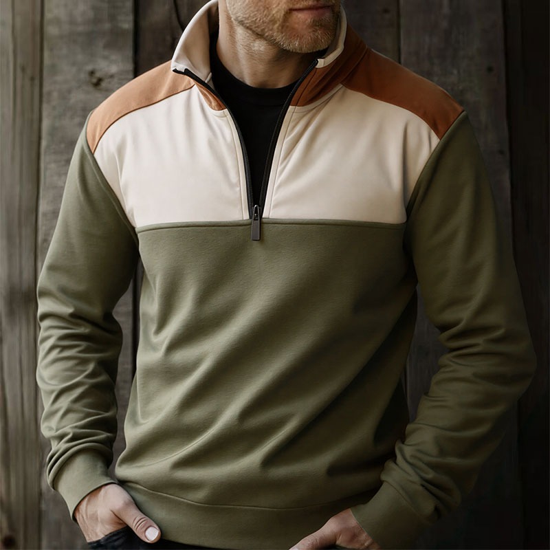 Mens Fashion Quarter Zip - UETEEY hommes quart de fermeture éclair