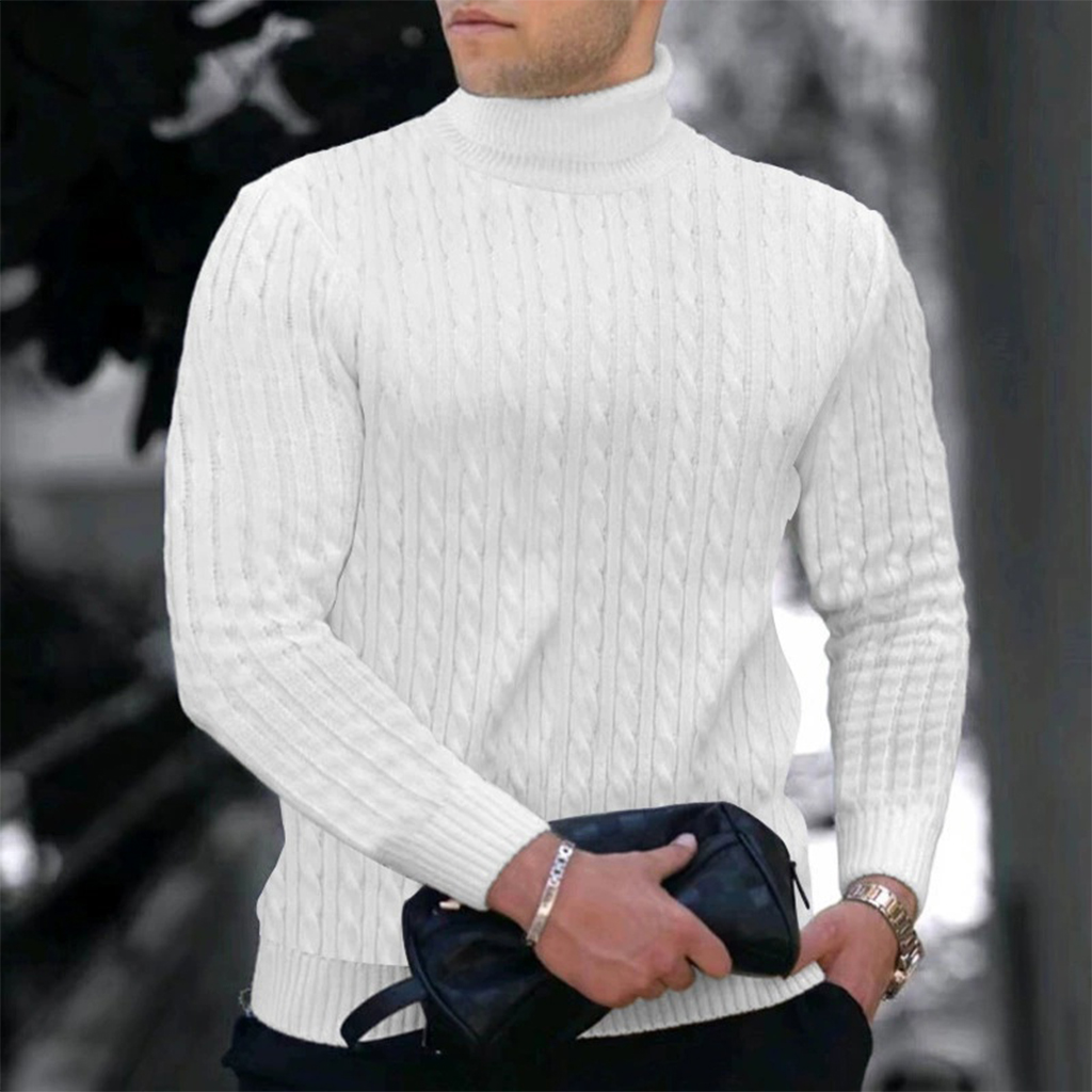 Turtleneck Sweater Men - Pull en tricot pour hommes, col