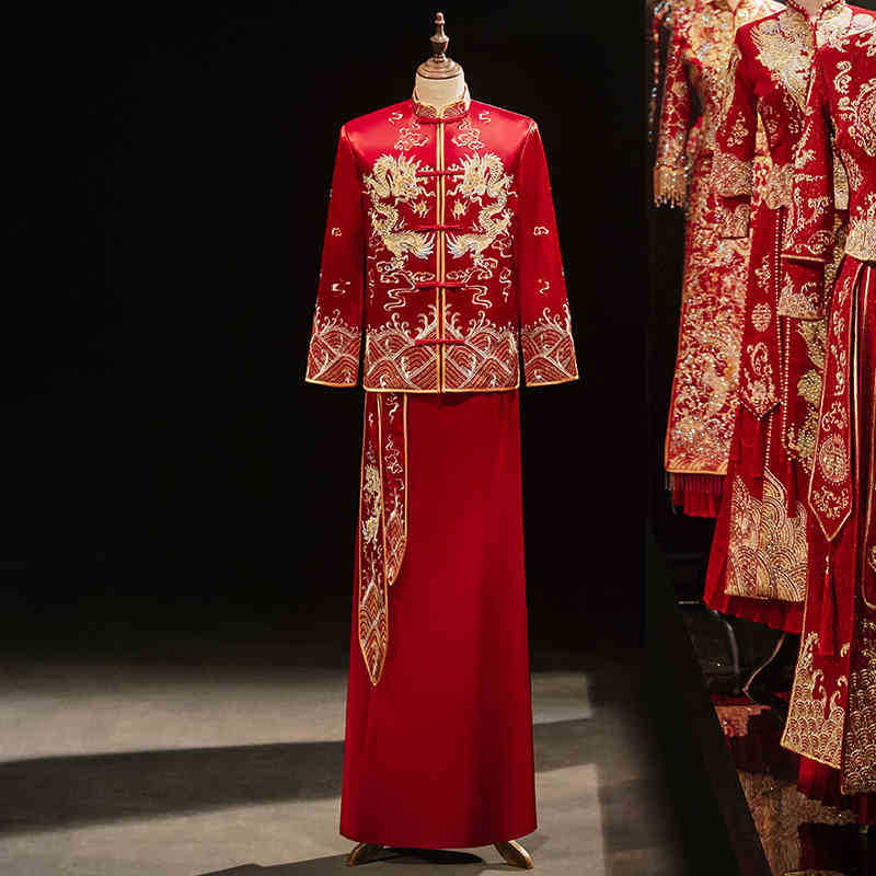 Mens Fashion Mexico - Costume Tang brodé Dragon pour hommes,