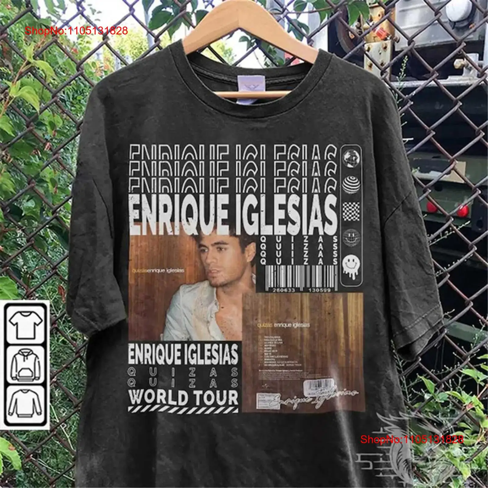 Men'S Fashion Quiz - Enrique Iglesias musique t-shirt Y2K années