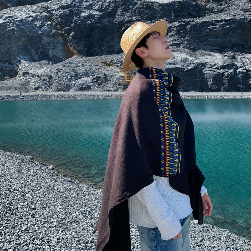Cape pour hommes désert voyage - Mens Fashion Poncho avis et prix