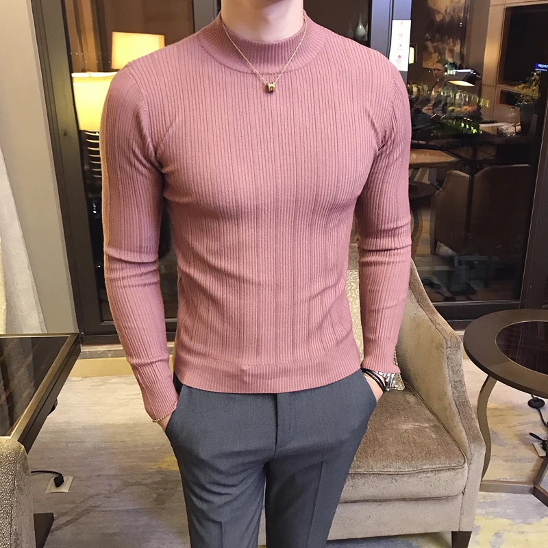 Pull rayé à col haut pour homm - Turtleneck Sweater Men avis et prix