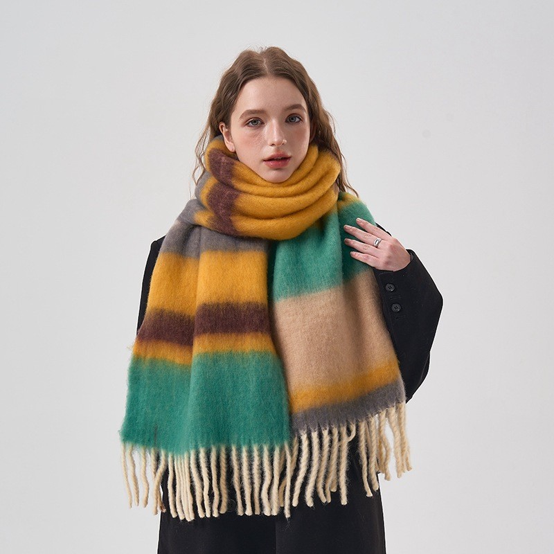 Nouveau hiver arc-en-ciel Plai - Mens Fashion Poncho avis et prix