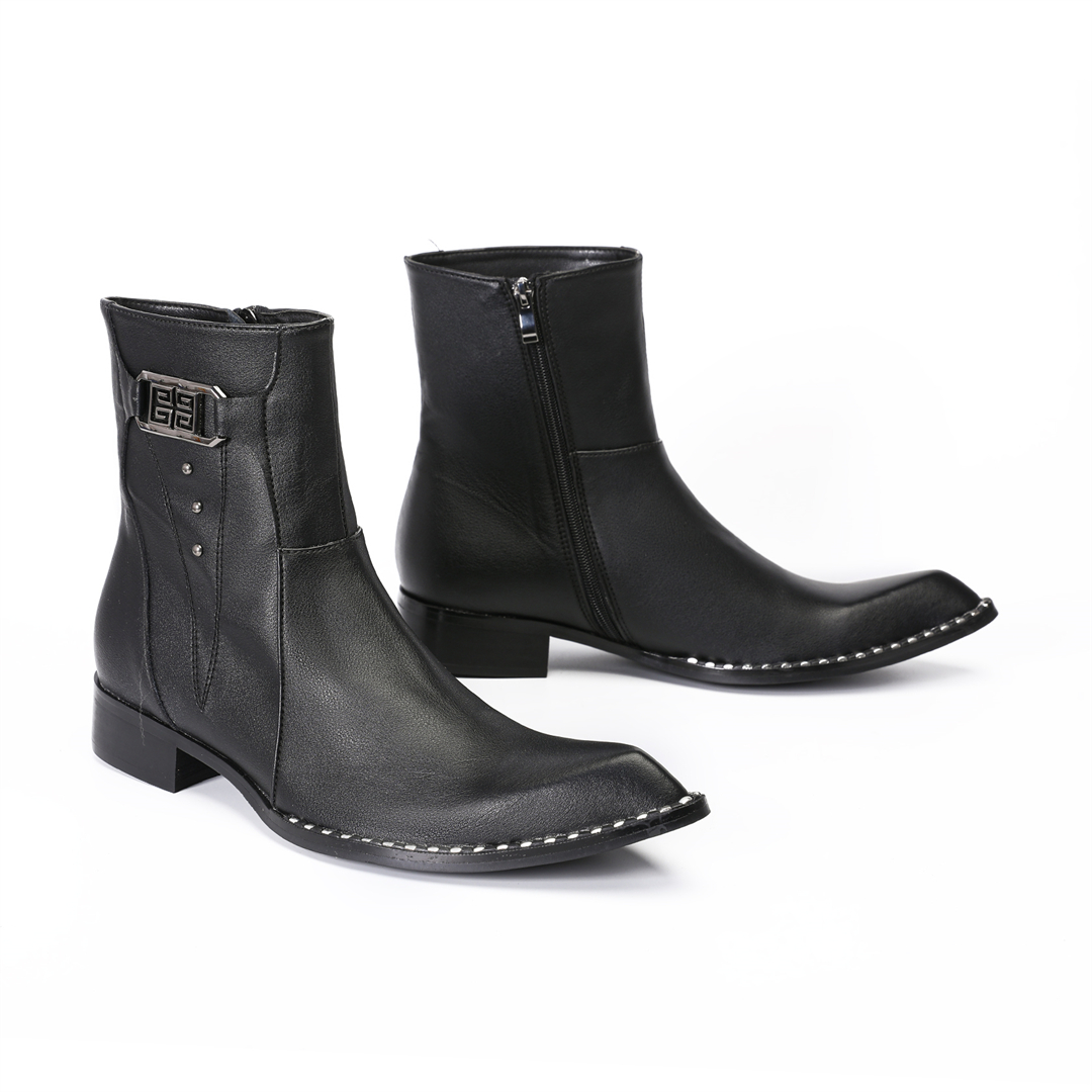 Bottines en cuir véritable à b - Men'S Fashion Formal avis et prix