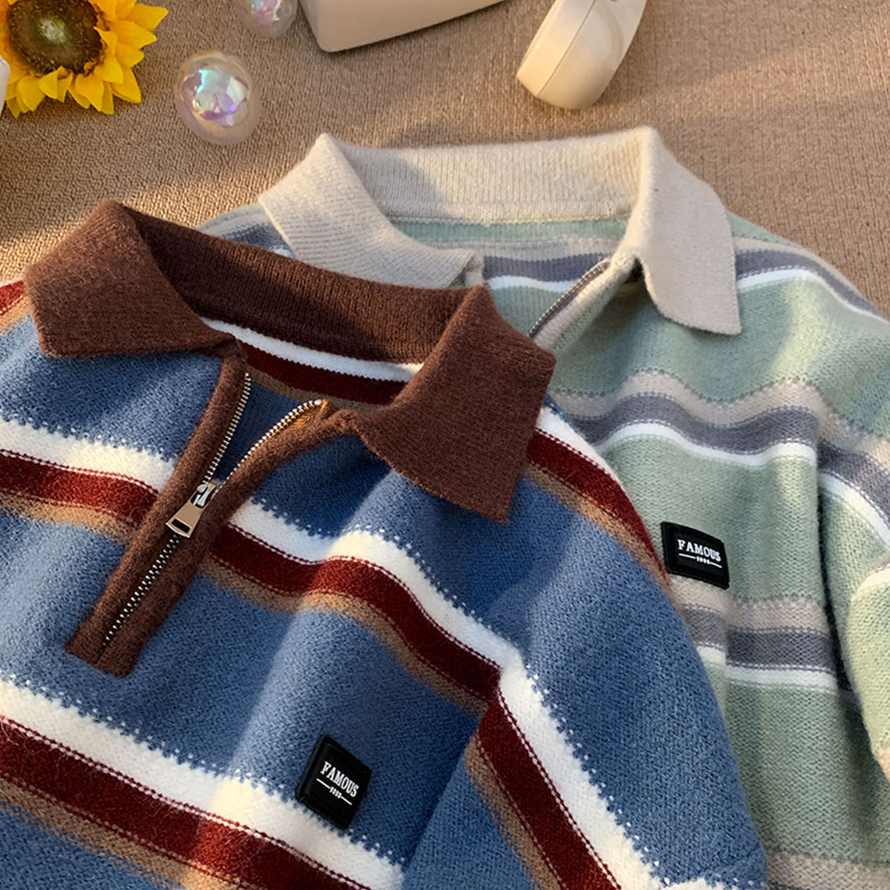 Pull à col roulé rayé en trico - Turtleneck Sweater Men avis et prix