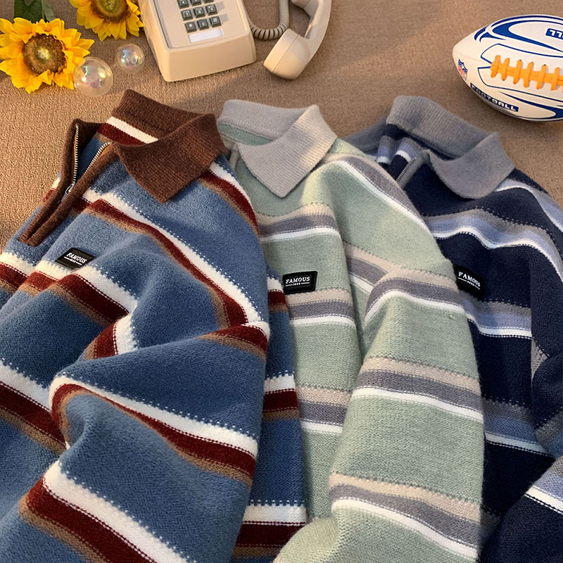 Pull à col roulé rayé en trico - Turtleneck Sweater Men avis et prix