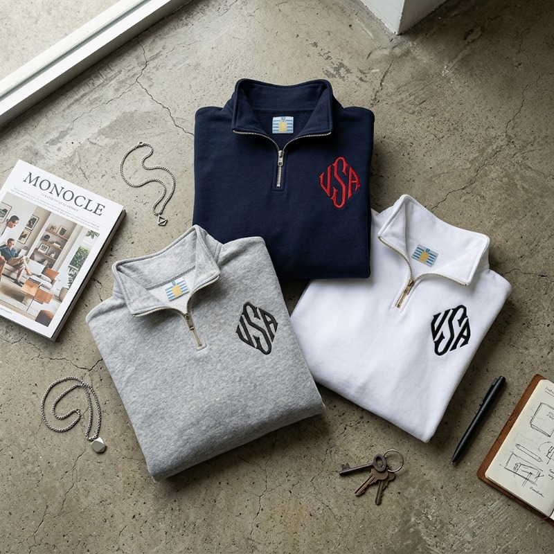 Sweat-shirt à col zippé Y2K bl - Mens Fashion Quarter Zip avis et prix
