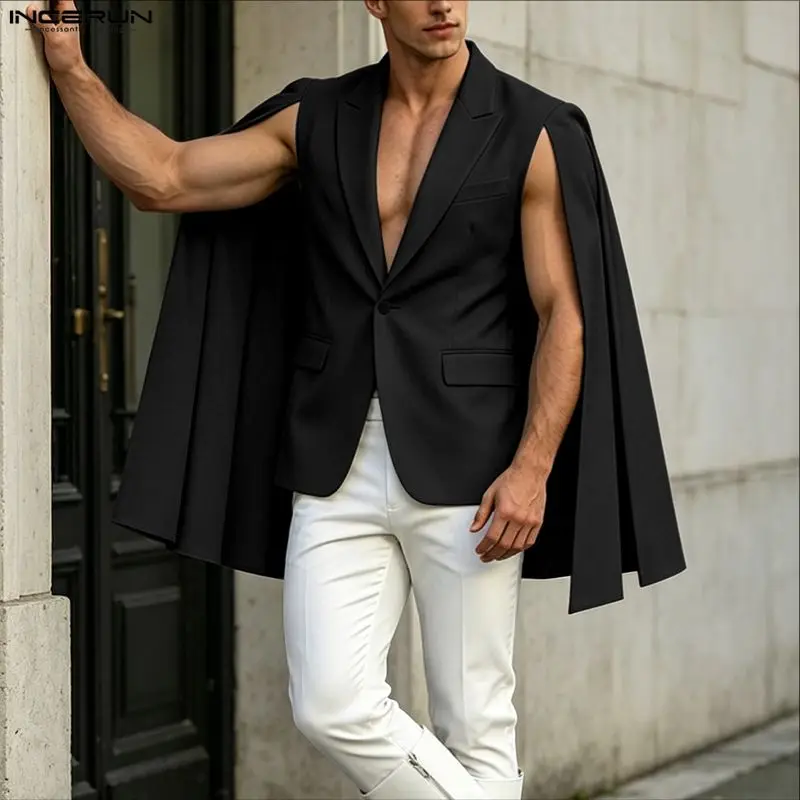 INCERUN Blazer irrégulier pour - Mens Fashion Poncho avis et prix