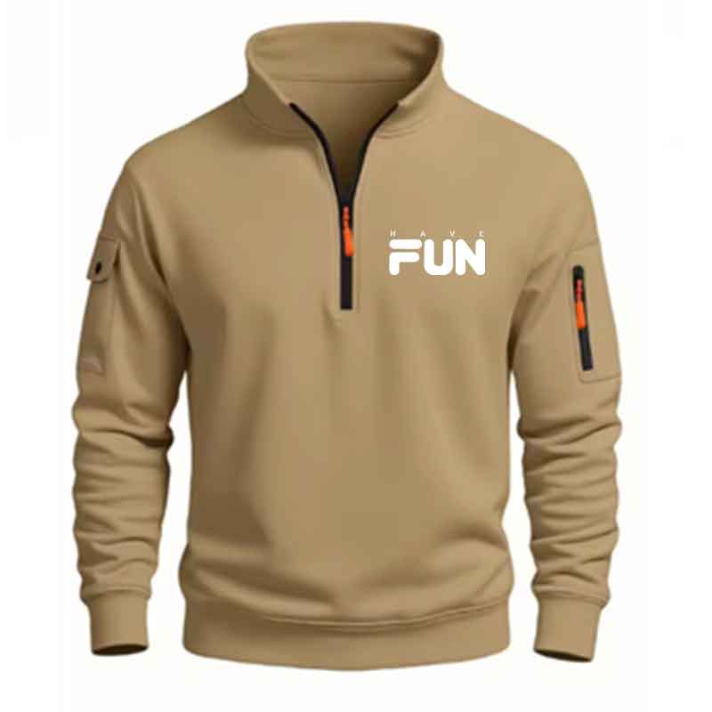 Sweat-shirt homme à fermeture  - Mens Fashion Quarter Zip avis et prix
