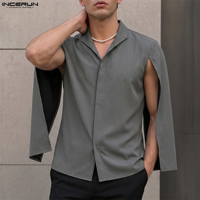 INCERUN Chemise Homme Couleur  - Mens Fashion Poncho avis et prix