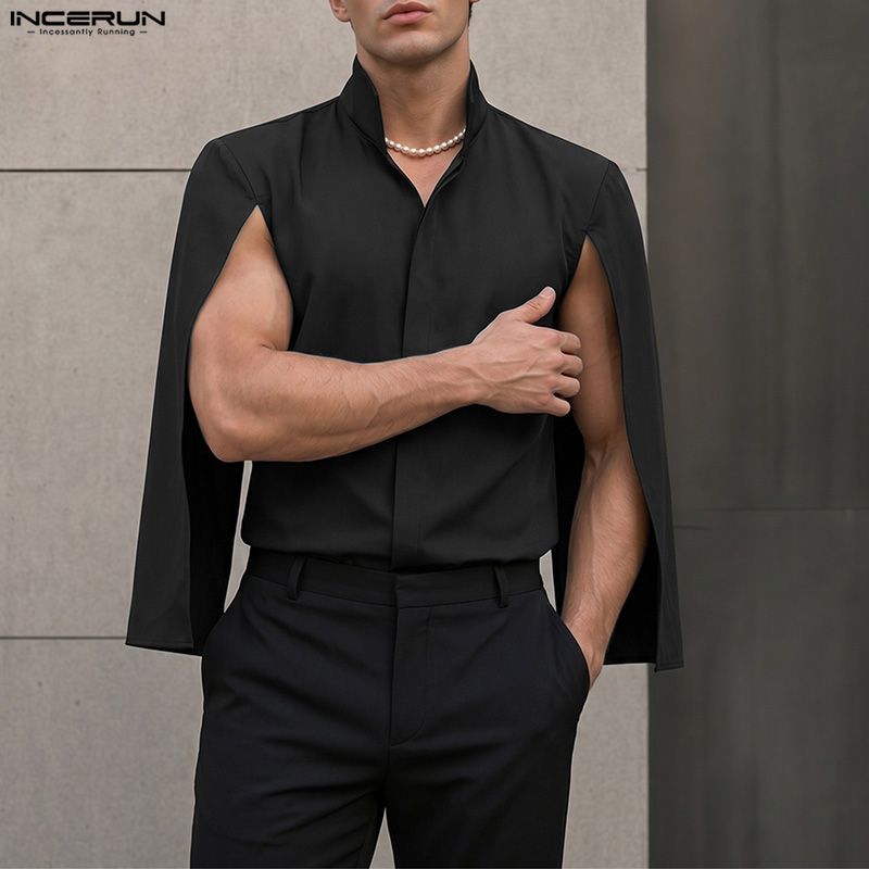INCERUN Chemise Homme Couleur  - Mens Fashion Poncho avis et prix