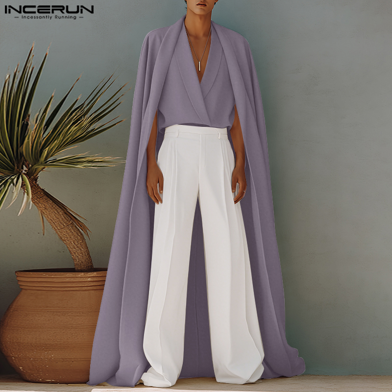 INCERUN hommes chemise de Styl - Mens Fashion Poncho avis et prix