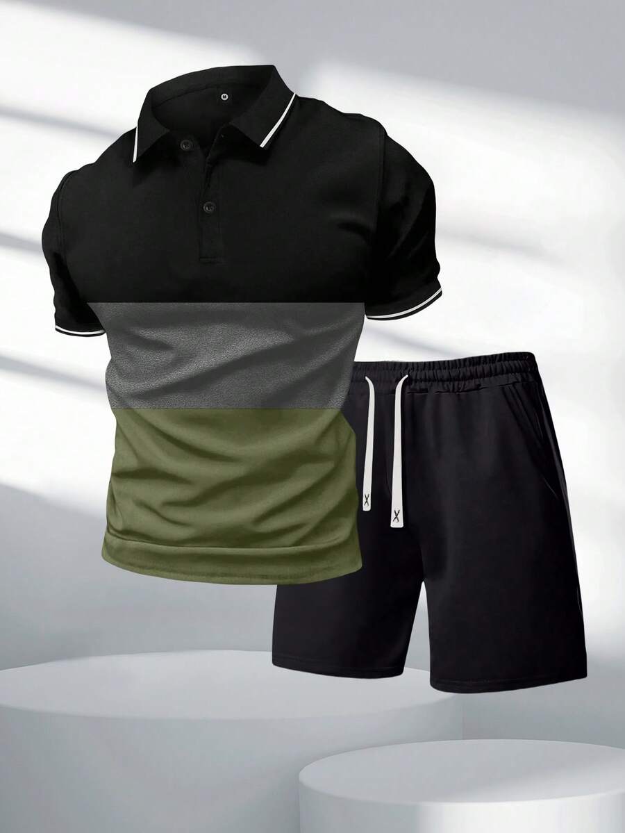 Ensemble polo et short rayés à - Men'S Fashion Polo Shirt avis et prix