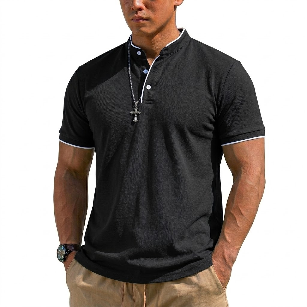 Chemise Henley à manches court - Men'S Fashion Polo Shirt avis et prix