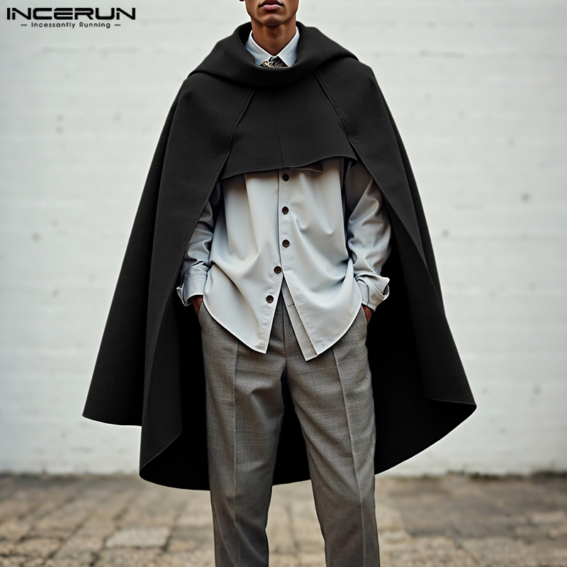 INCERUN hommes Cape couleur un - Mens Fashion Poncho avis et prix