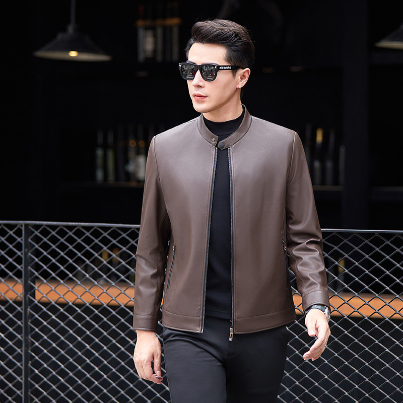 Nouvelle veste en cuir Haining - Jacket Mens Fashion avis et prix